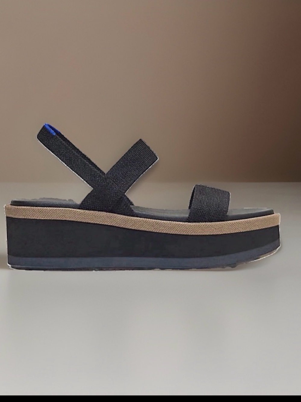 Rothy's The Lightweight Platform  Sandals|| Black Tan~9